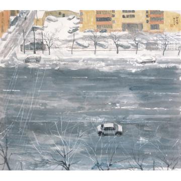 郎绍君国画山水窗外的雪——癸巳春雪之二字画之家