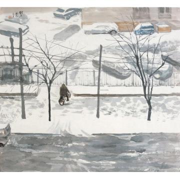 郎绍君国画山水窗外的雪——癸巳春雪之三字画之家