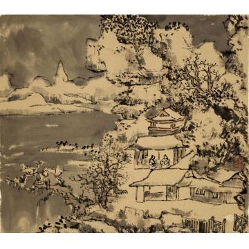 郎绍君国画山水拟蓝瑛字画之家