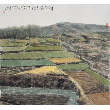 郎绍君油画风景丘陵上的田野字画之家
