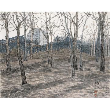 郎绍君油画风景土城的冬日之五字画之家