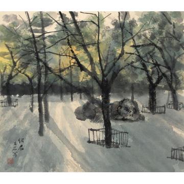 郎绍君油画风景卧佛寺一角字画之家