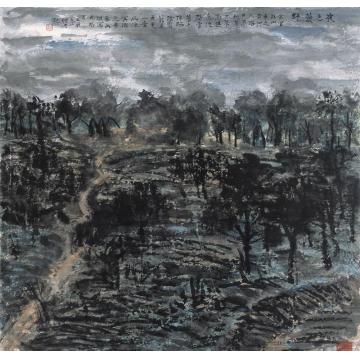 郎绍君国画山水夜色荒野字画之家