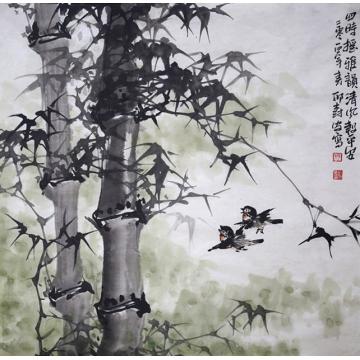 邢树安国画花鸟竹雀图字画之家