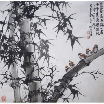 邢树安国画花鸟竹雀图字画之家