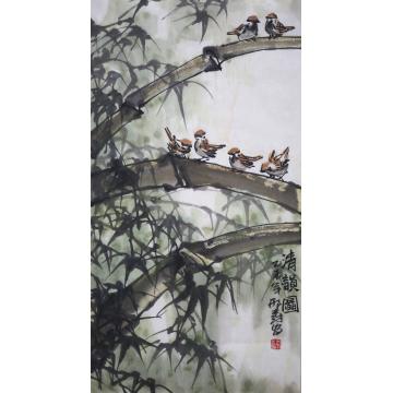 邢树安国画花鸟竹雀图字画之家