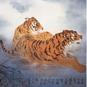 刘孟宽国画动物十二生肖虎字画之家