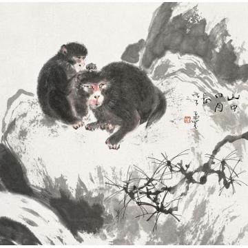 刘孟宽国画动物十二生肖猴字画之家