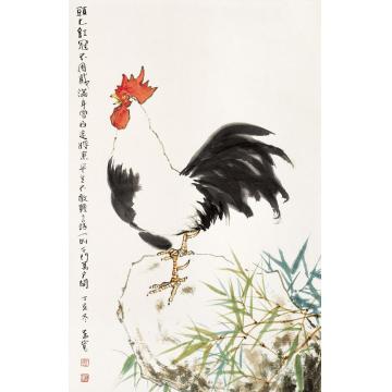 刘孟宽国画花鸟鸡鸣天下字画之家