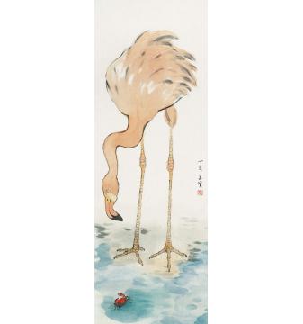 刘孟宽国画花鸟红鹤字画之家