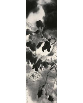 刘孟宽国画花鸟水墨风荷字画之家