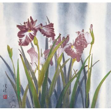 刘孟宽国画花鸟雨中花字画之家