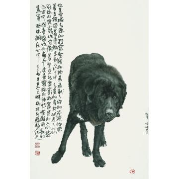 郑柏林国画动物《雪域高原守护者》字画之家