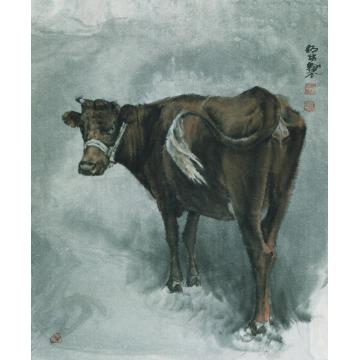 郑柏林国画动物《回头》字画之家