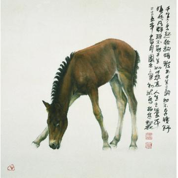 郑柏林国画动物《千里马》字画之家