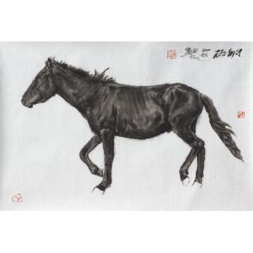 郑柏林国画动物《行走》字画之家