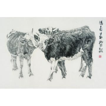 郑柏林国画动物《阳春》字画之家