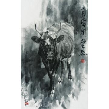 郑柏林国画动物《一夫当关》字画之家