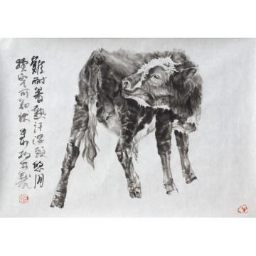 郑柏林国画动物《难耐暑热》字画之家