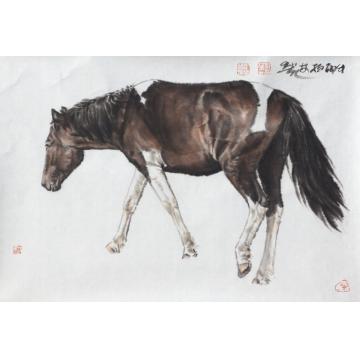 郑柏林国画动物《前进》字画之家
