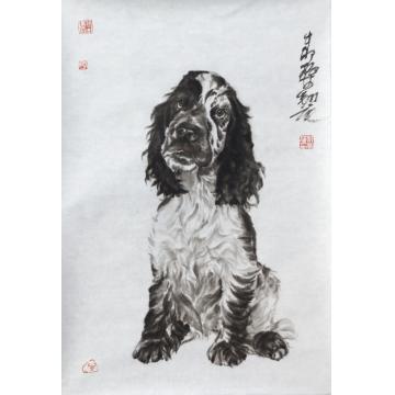 郑柏林国画动物《邻居家的那只小狗》字画之家