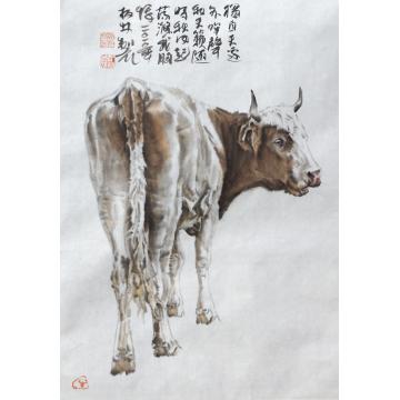 郑柏林国画动物《独自》字画之家