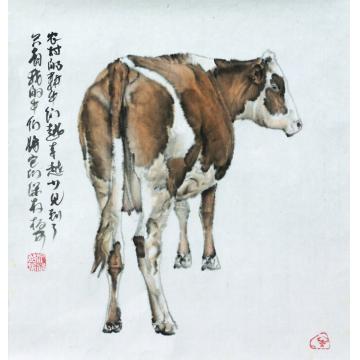 郑柏林国画动物《牛》字画之家