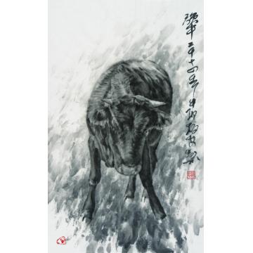 郑柏林国画动物《犟》字画之家