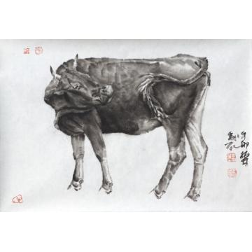 郑柏林国画动物《牛》字画之家