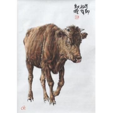 郑柏林国画动物《牛》字画之家