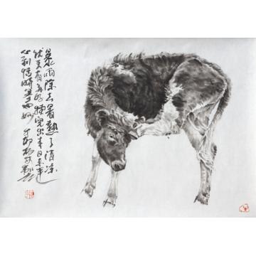 郑柏林国画动物《牛》字画之家