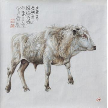 郑柏林国画动物《牛运之年》字画之家
