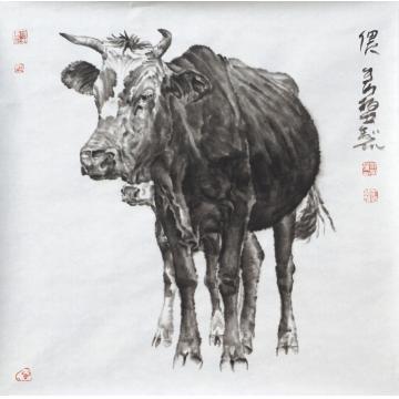 郑柏林国画动物《偎》字画之家