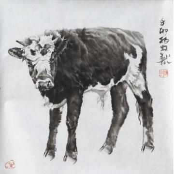 郑柏林国画动物《牛》字画之家