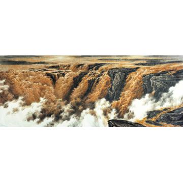 王世利国画山水洪波喷薄入东海字画之家