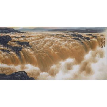 王世利国画山水黄河乐章字画之家