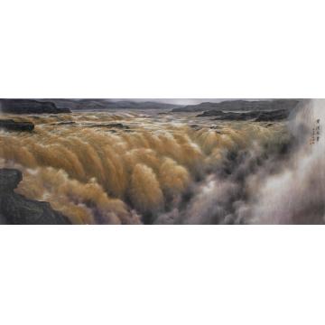 王世利国画山水黄河乐章字画之家