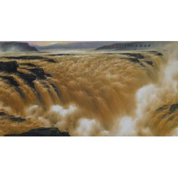 王世利国画山水黄河雄风字画之家