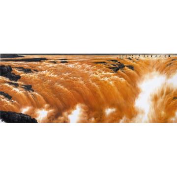 王世利国画山水黄河之水天上来字画之家