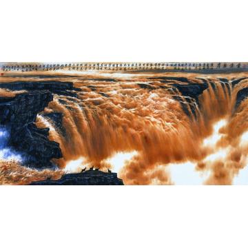 王世利国画山水金涛拍岸字画之家