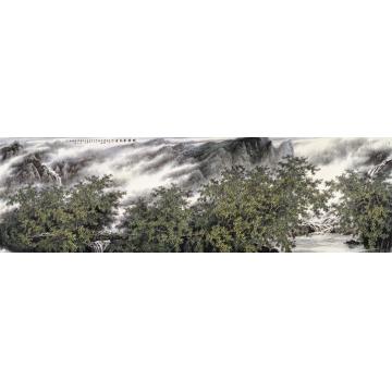 王世利国画山水林静泉气清字画之家
