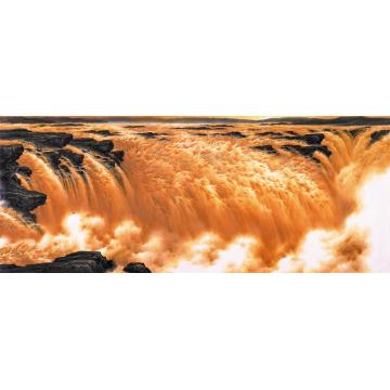 王世利国画山水乾涌金涛 坤耀龙腾字画之家