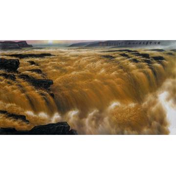 王世利国画山水黄河·中华民族之母亲河字画之家