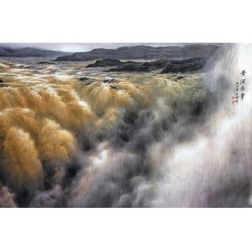 王世利国画山水黄河乐章字画之家