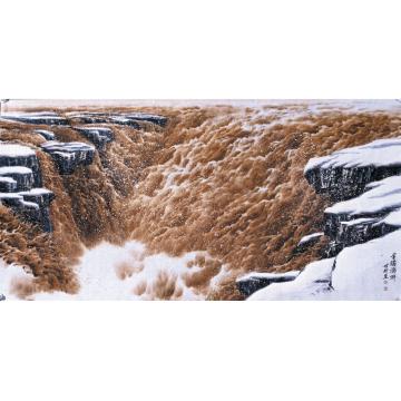 王世利国画山水金涛澎湃字画之家