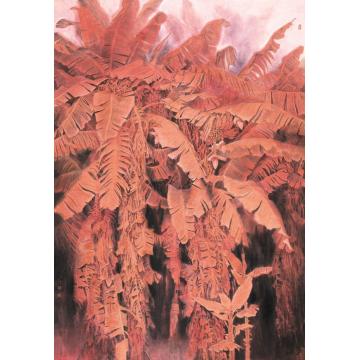 王世利油画风景红色生命字画之家