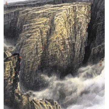 王世利国画山水岩崖峥嵘字画之家