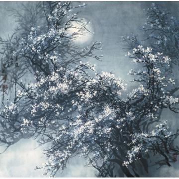 王世利国画花鸟朗月清风字画之家