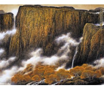 王世利国画山水金色太行字画之家