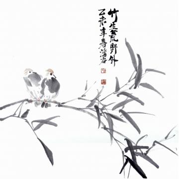 吴潘谷国画花鸟竹生荒野外字画之家